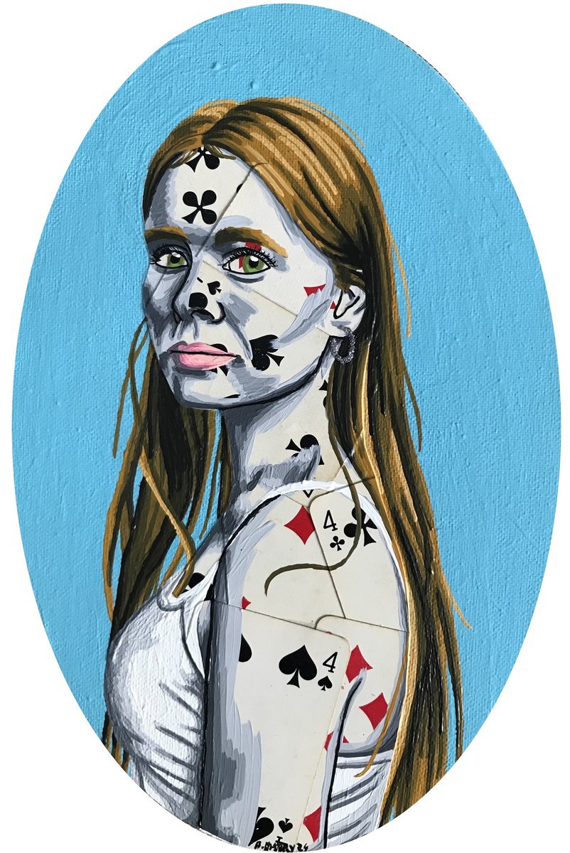 Portrait Collage By Annabelle Amory, 8 X 12, Lili, Original Artwork