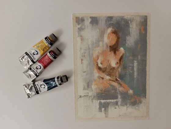 Naked lady. Oil on canvas