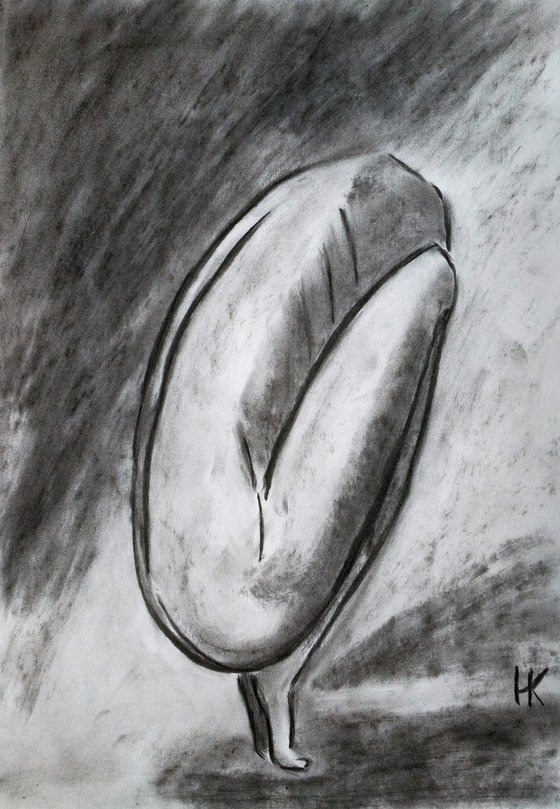 Woman Nude Charcoal Art