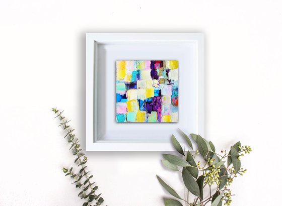 Framed ready to hang original abstract  - Petals #2