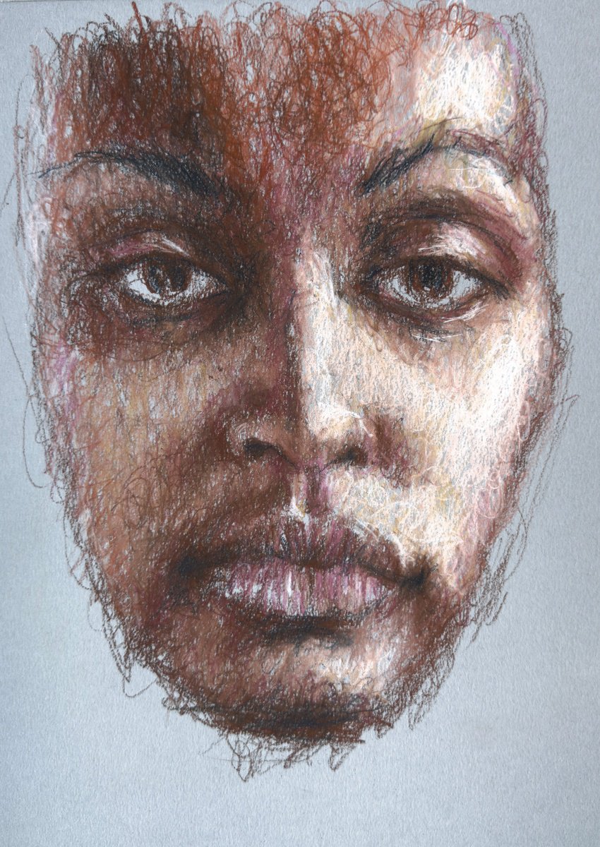 Expressive Pastel Drawing , Faces-Wonder By Jayme Mestieri, 18 X 14, Artwork For Sale On Artfinder