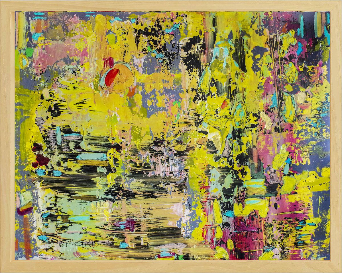 Organic Abstract Acrylic Painting By Geert Lemmers Fpa, 41 X 33, The World And The Art, Original Artwork