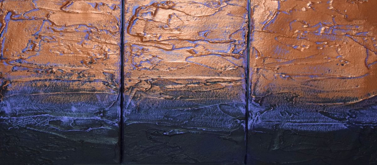 Abstract Painting By Stuart Wright, 48 X 20", Copper Divinity, Original Artwork