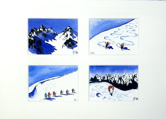 ACEO. THE TOP OF THE ALPINE MOUNTAIN