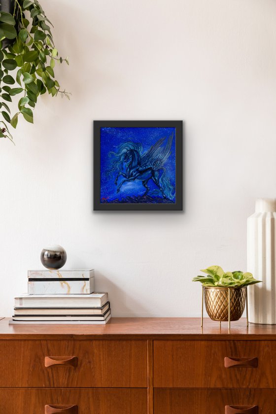 Indigo Pegasus Original Oil Painting