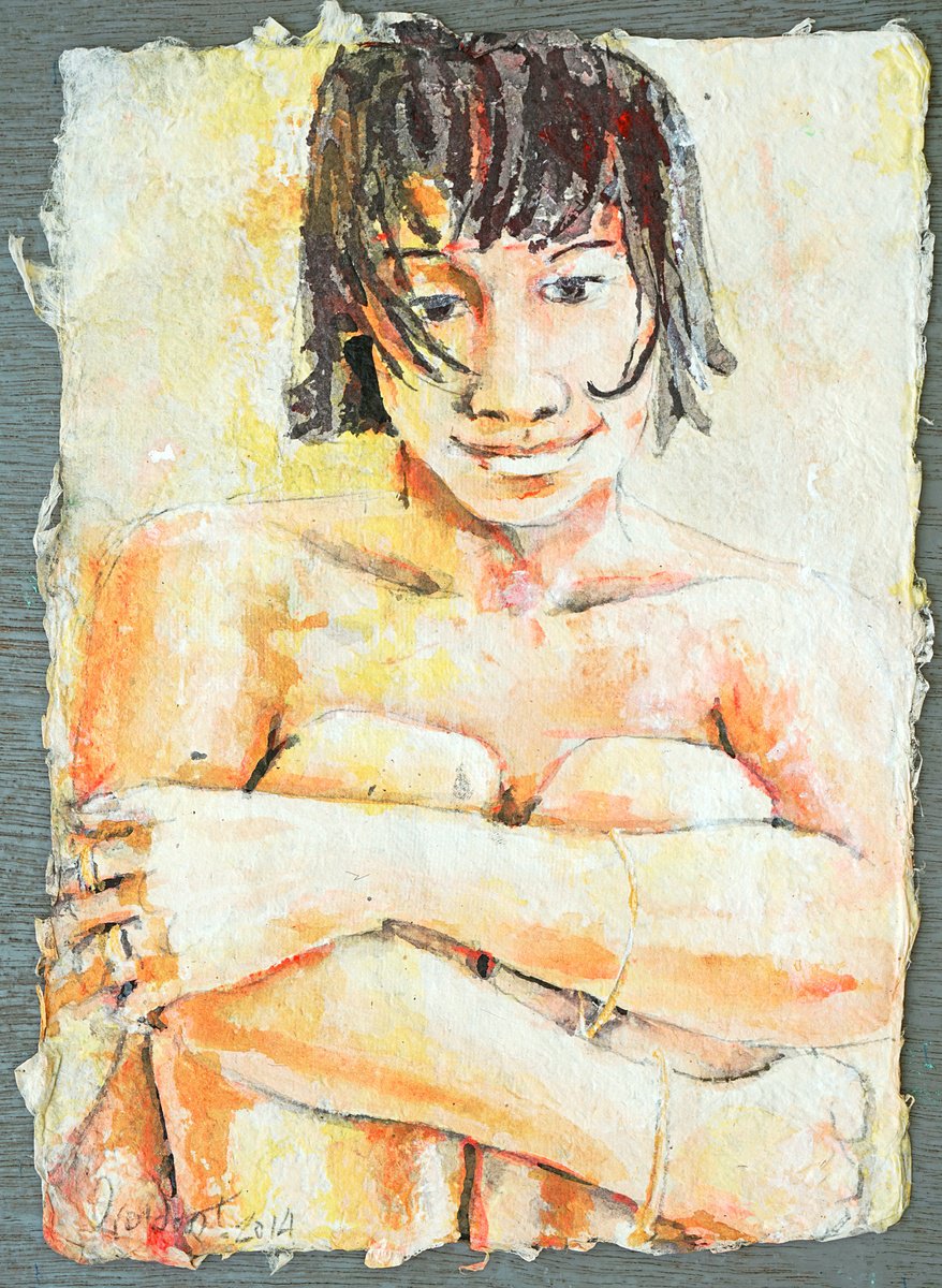 Impressionistic Portrait Painting By Gordon T., 10 X 14, Untitled, Original Artwork