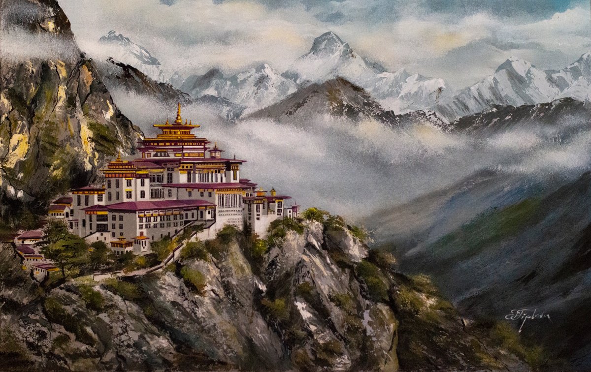 Impressionistic Landscape Oil Painting By Tetiana Tiplova, 25 X 16", Tiger