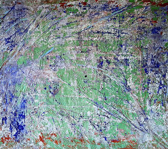 From grass to sky (n.249) - 80 x 70 x 2,50 cm - ready to hang - acrylic painting on stretched canvas