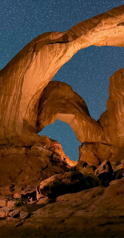 Double Arch and the Milky Way - Arches National Park - Moab, Utah USA. by Lena Owens at OLena Art