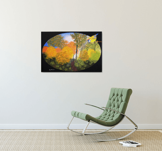 Path to Wisdom - large colorful autumn surreal landscape: home, office gift idea