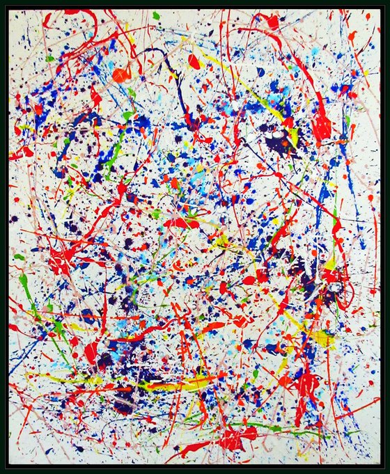 EASY OVREFLOW, J. POLLOCK MODE, XL,  framed