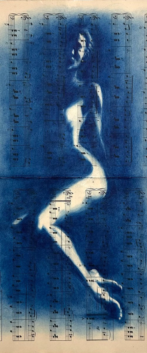 Muse №2 - Cyanotype Female Nude by Julia Shilo