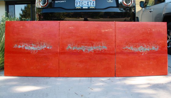 Red Orange Triptych (3) Panel Series