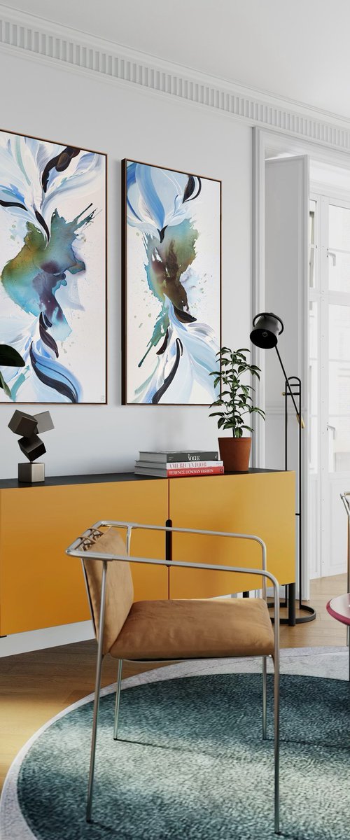 Above The Sky, Below The Sea Diptych by Novi Lim