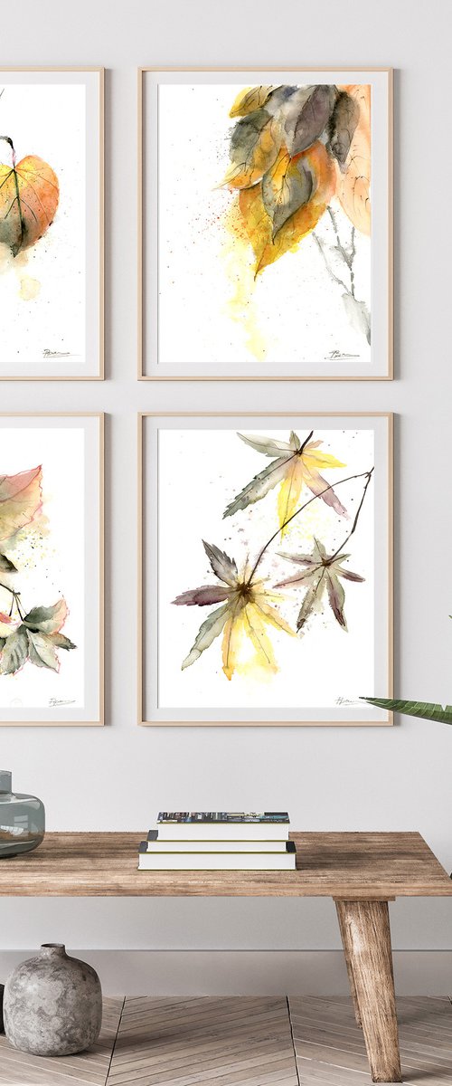 Set of 4 autumn leaves by Olga Tchefranov (Shefranov)