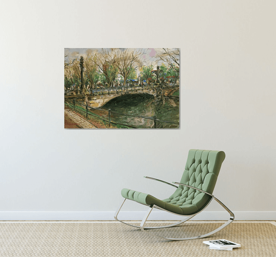 DUSSELDORF. AUTUMN - Cityscape, original oil painting, architerture, landscape, Germany, gift