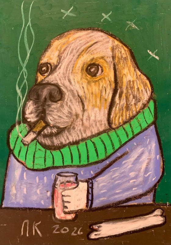 Drinking dog #166