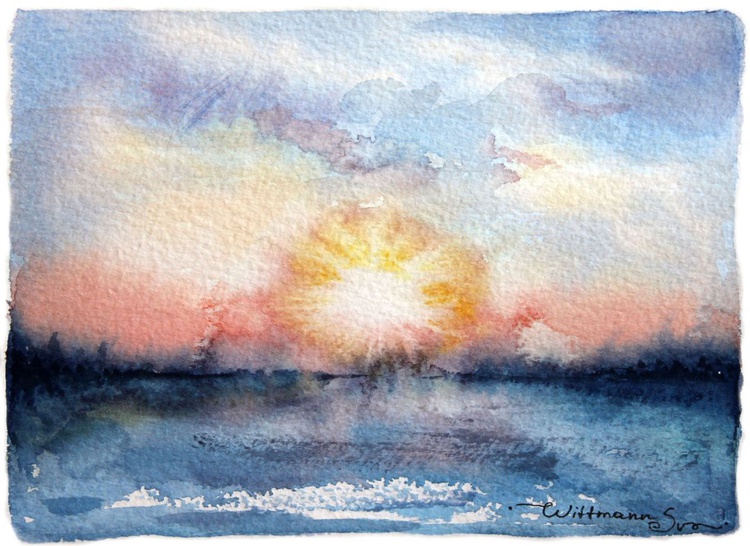 Soft Morning Sunrise Winter Scenery Aquar Artfinder