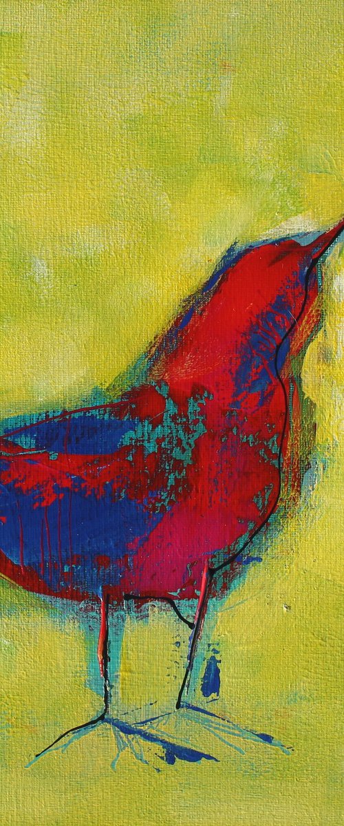 Bird - Spring. From the Four Birds series. by Tatjana Auschew