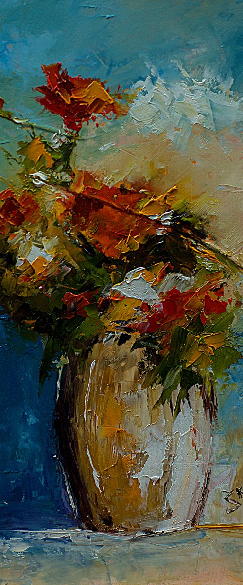 Flowers in vase. Still life painting by Marinko Šaric