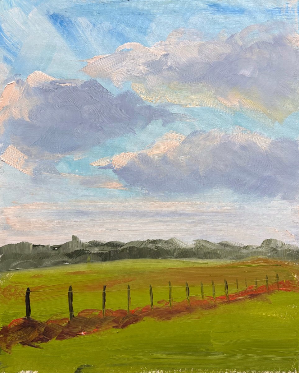 Clouds Over The Field By Dmitry Fedorov, 9 X 12, Artwork For Sale On Artfinder