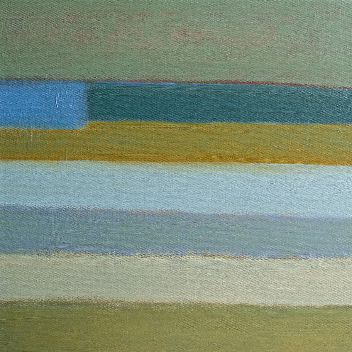 Abstract Landscape Oil Painting By Thomas Hjelm, 17 X 17", Middle Of Nowhere, Original Artwork