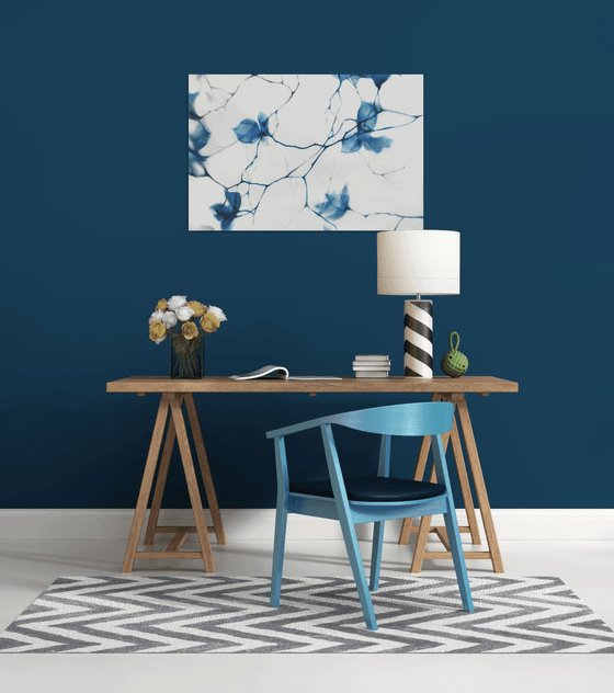 Fragile Blue Magnolia Cyanotype Style