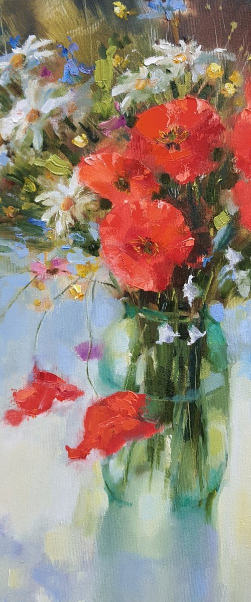 Poppies. Emotions of joy Painting by Olha Laptieva