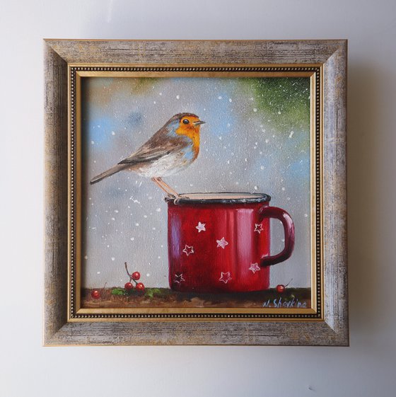 Christmas Robin Painting