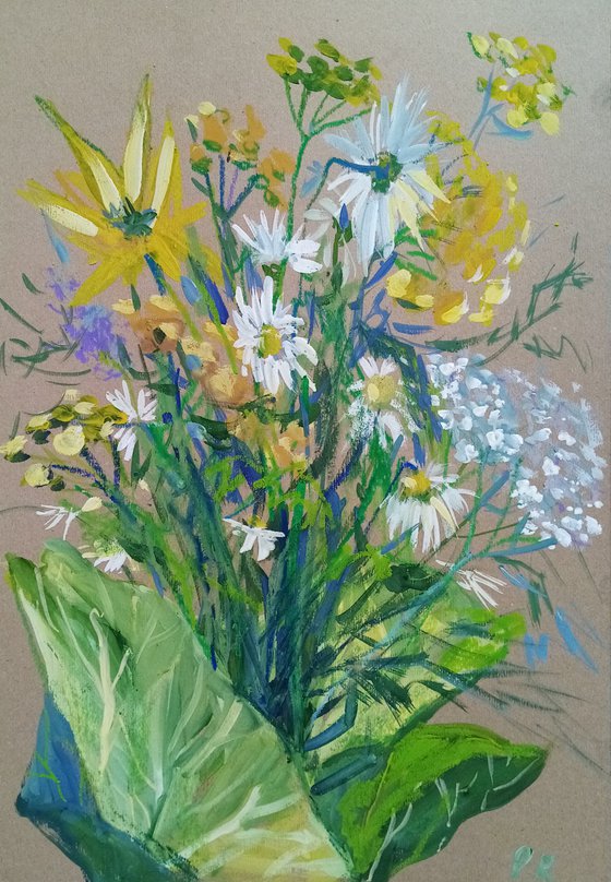 Last September flowers: Yellow, White and Green