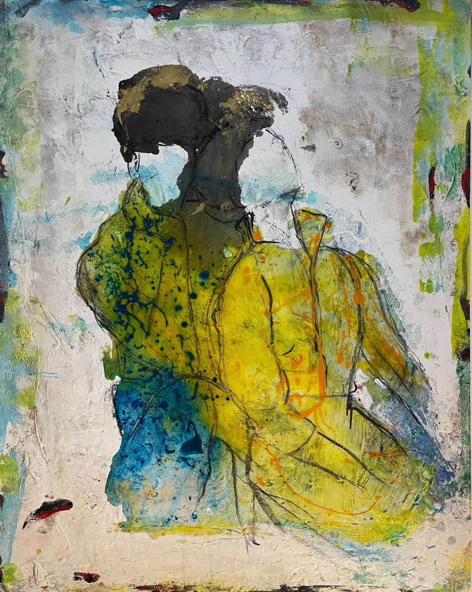 Expressive Portrait Painting By Giusy Lauriola, 31 X 39, Anime Affini, Original Artwork