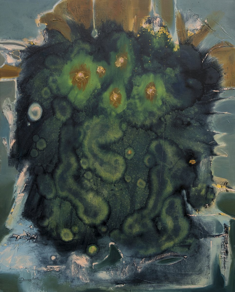 Organic Abstract Oil Painting By Mykola Dzhychka, 33 X 41", In The Forest Of Modernity 3, Original Artwork