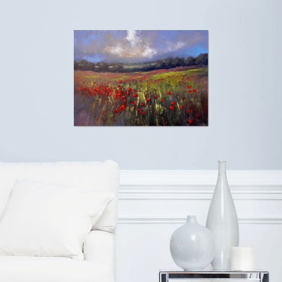 Landscape with poppy field