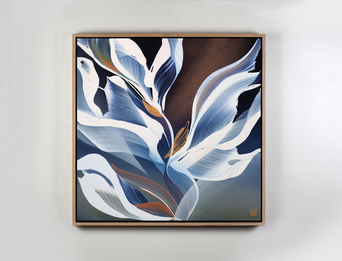 Abstract Acrylic Painting By Novi Lim, 25 X 25", Rise Again, Original Artwork