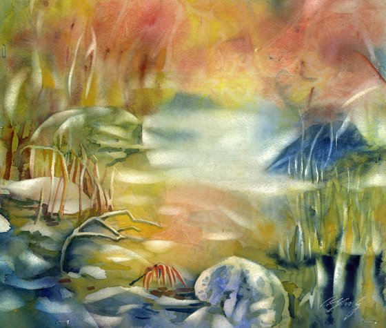 Autumn tranquility watercolor