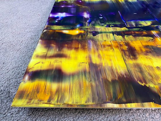 "The Bold And The Beautiful" - Save As A Series - Original PMS Abstract Diptych Oil Paintings On Plexiglass, Framed - 52" x 26"