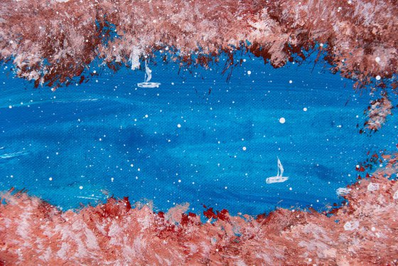 Autumn silence in dark coral tones