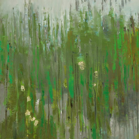 Grassy Waters Trails  30x30" 76x76cm Contemporary Art by Bo Kravchenko