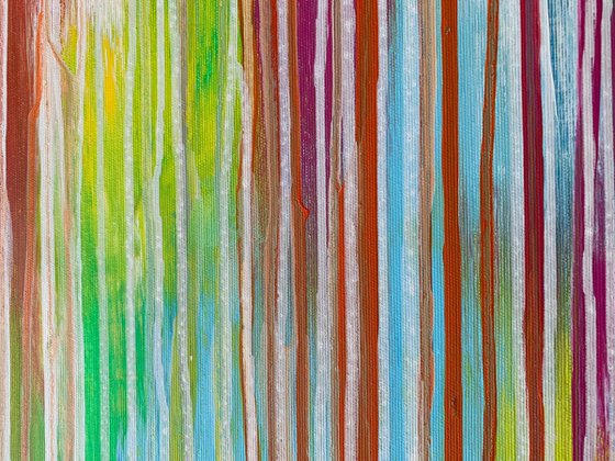 Day By Day - LARGE,  STRIPED, MODERN, ABSTRACT ART – EXPRESSIONS OF ENERGY AND LIGHT. READY TO HANG!