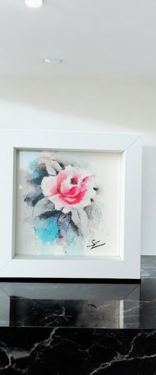 Rose in watercolour by Susana Zarate