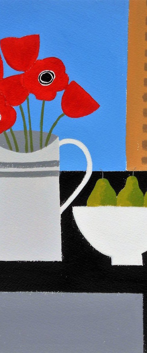 Poppies and Pears 2 by Jan Rippingham