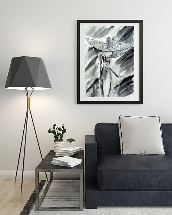 Woman Original Watercolor Painting