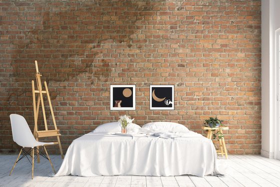 Midnight Fox and Midnight Badger Printset