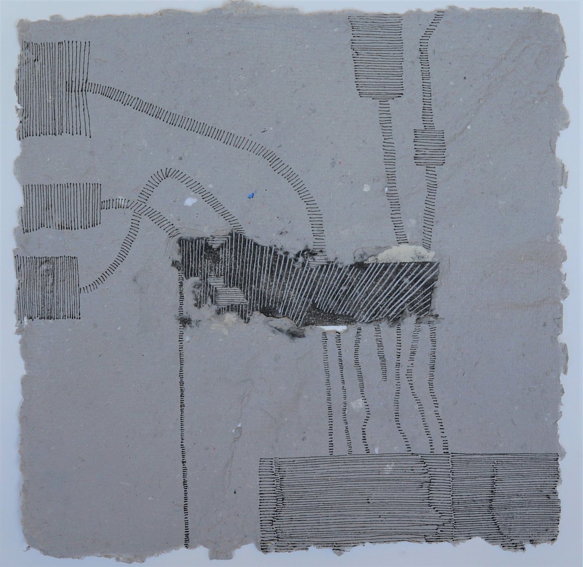 Geometric Abstract Ink Drawing By Anna Jannack, 12 X 12, Precarious Situation Xii, Original Artwork