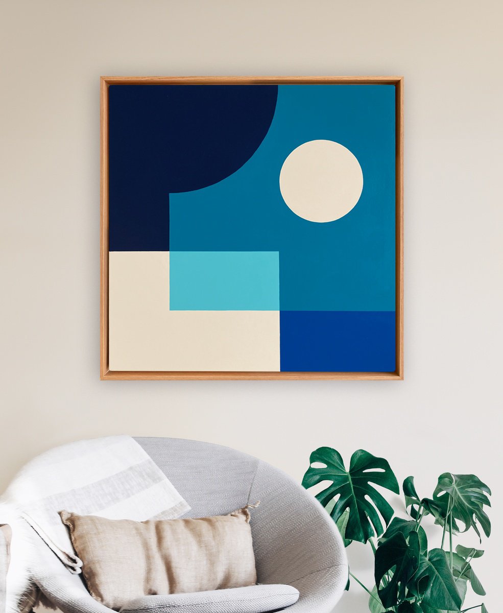 Geometric Abstract Acrylic Painting By Liam Roberts, 25 X 25", Reprise, Original Artwork