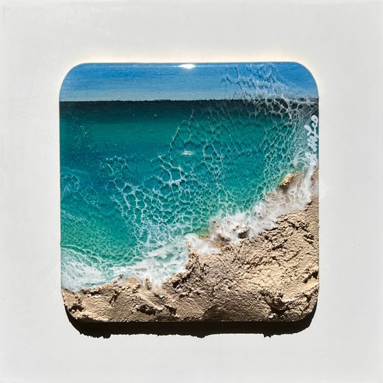 "Little wave" #18 - Miniature square painting