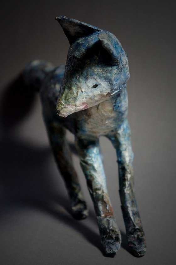 Blue Fox Sculpture