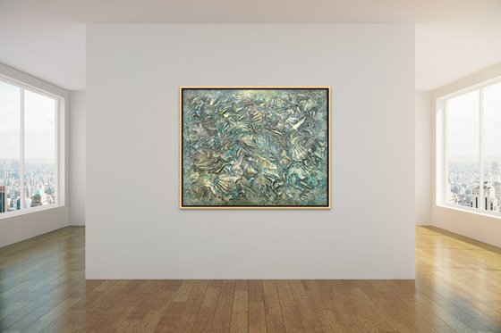 GOLDEN YEARS. Extra Large Abstract Textured Painting