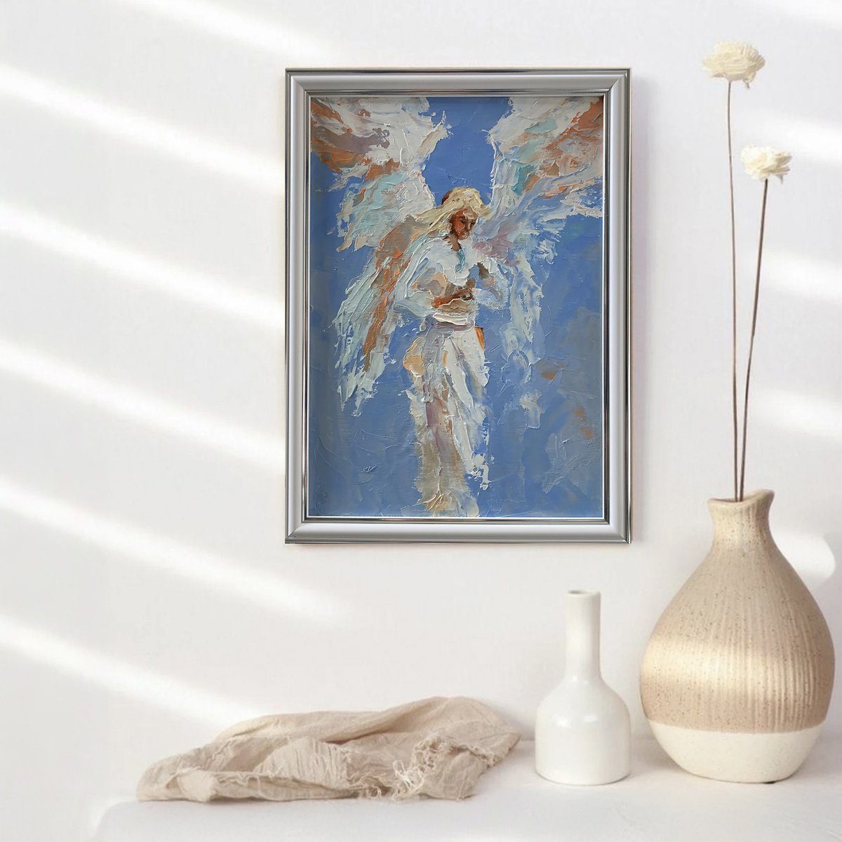 Expressive Portrait Oil Painting By Vita Schagen, 9 X 13", Angel. #26, Original Artwork