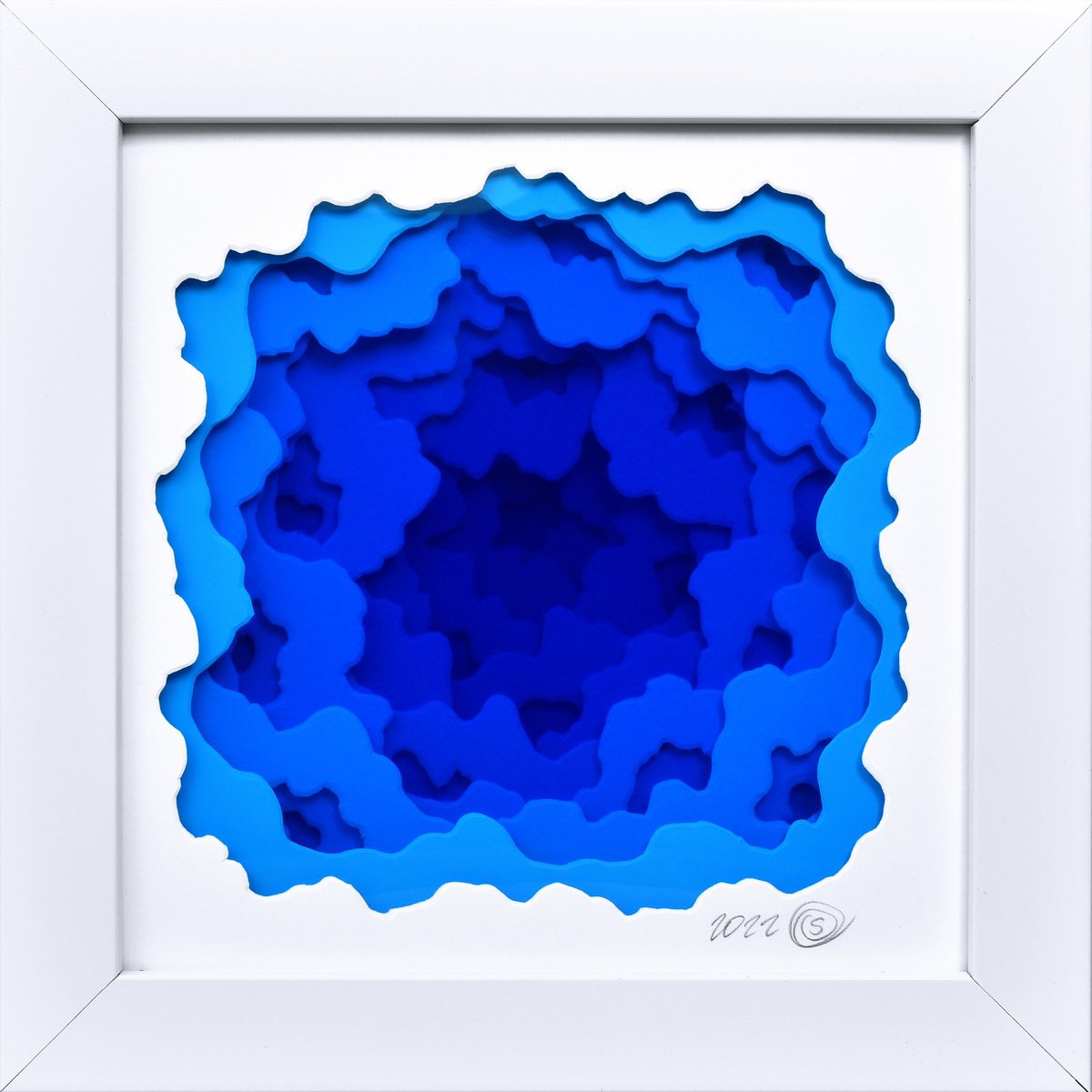 Organic Abstract Sculpture By Olga Skorokhod, 7 X 7", Underwater Paradise, Original Artwork